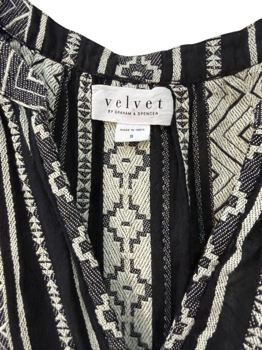 Velvet By Graham & Spencer Black & White Tiered Mini Dress Size Small - Picture 4 of 7